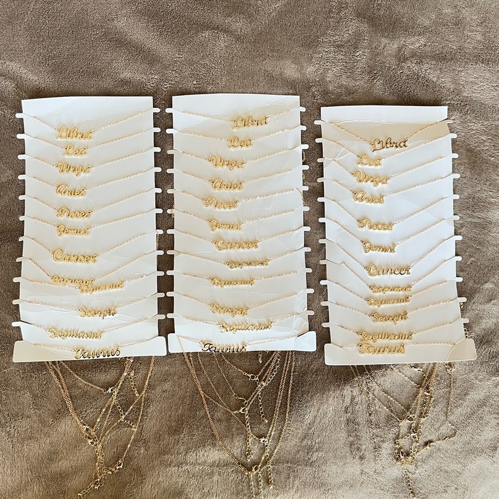 36 pcs New Lot Bundle Zodiac Necklace